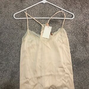 Elegant Cream Lace Trim Cami